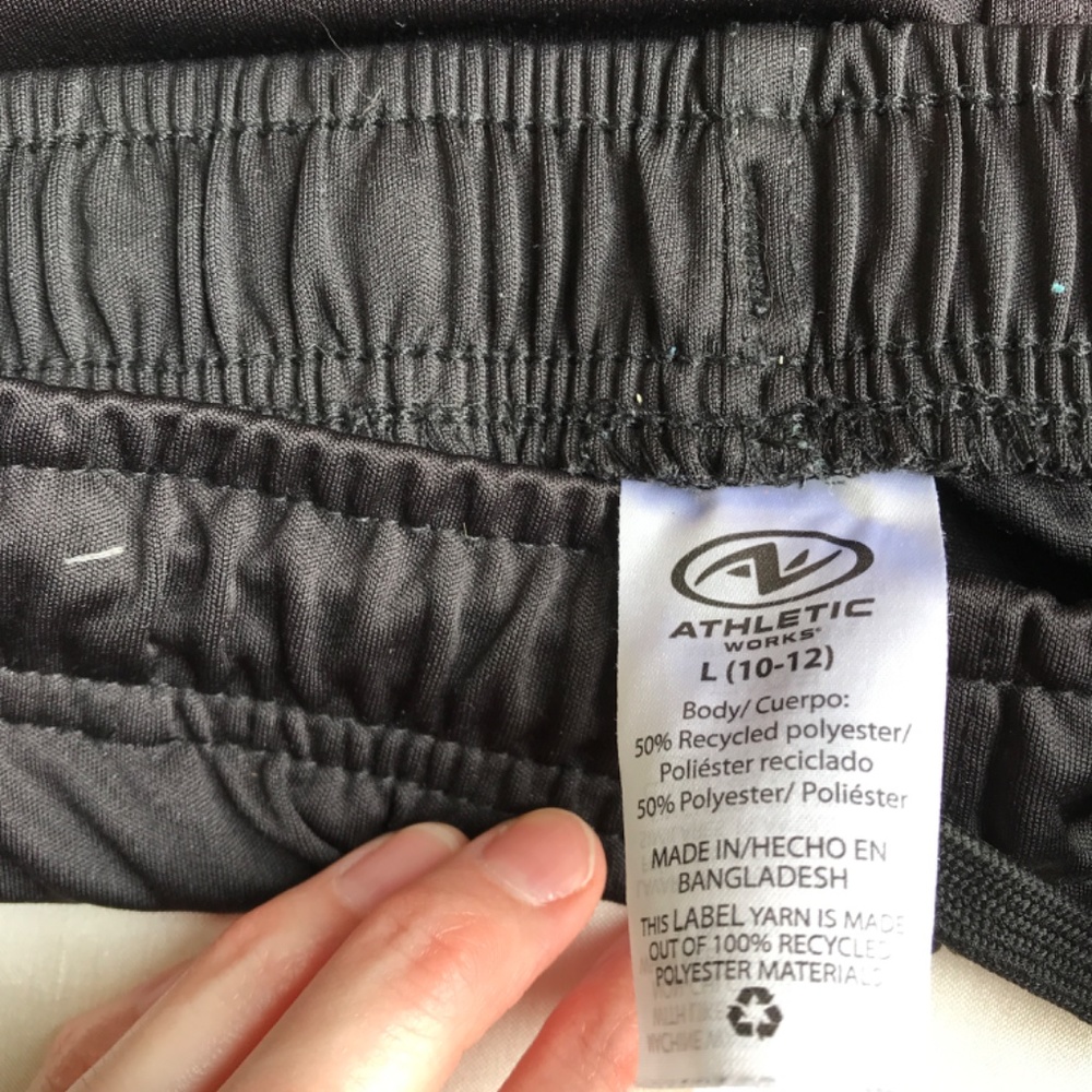 BOYS BLACK DriWorks ATHLETIC SHORTS, size 10-12. Inseam 7 and waist 12 inches. - Picture 3 of 3